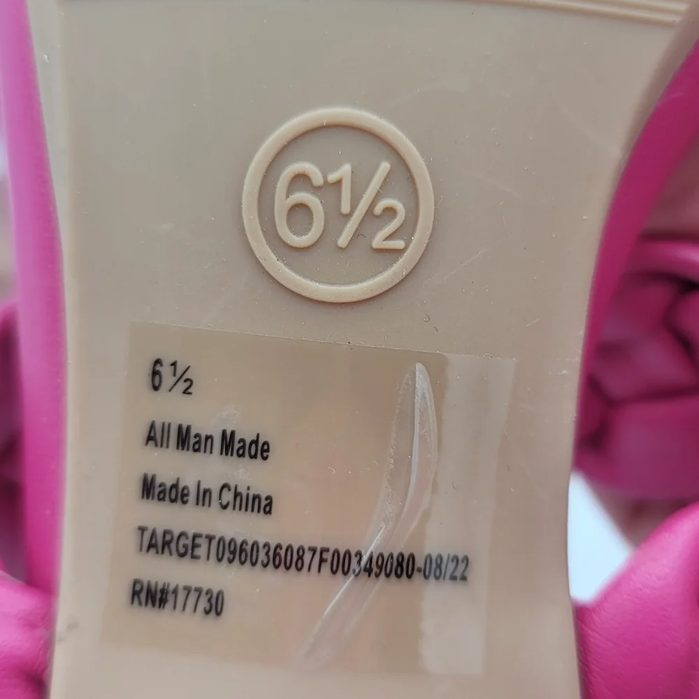 A New Day Basil Braided Block Heel Sandals Magenta Pink Size 6.5 Mules - Picture 12 of 13